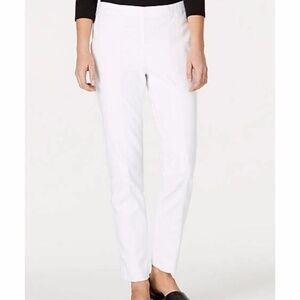 J Jill | Essential Cotton Stretch Pants Womens 6 White Crop Elastic Waist Pullon